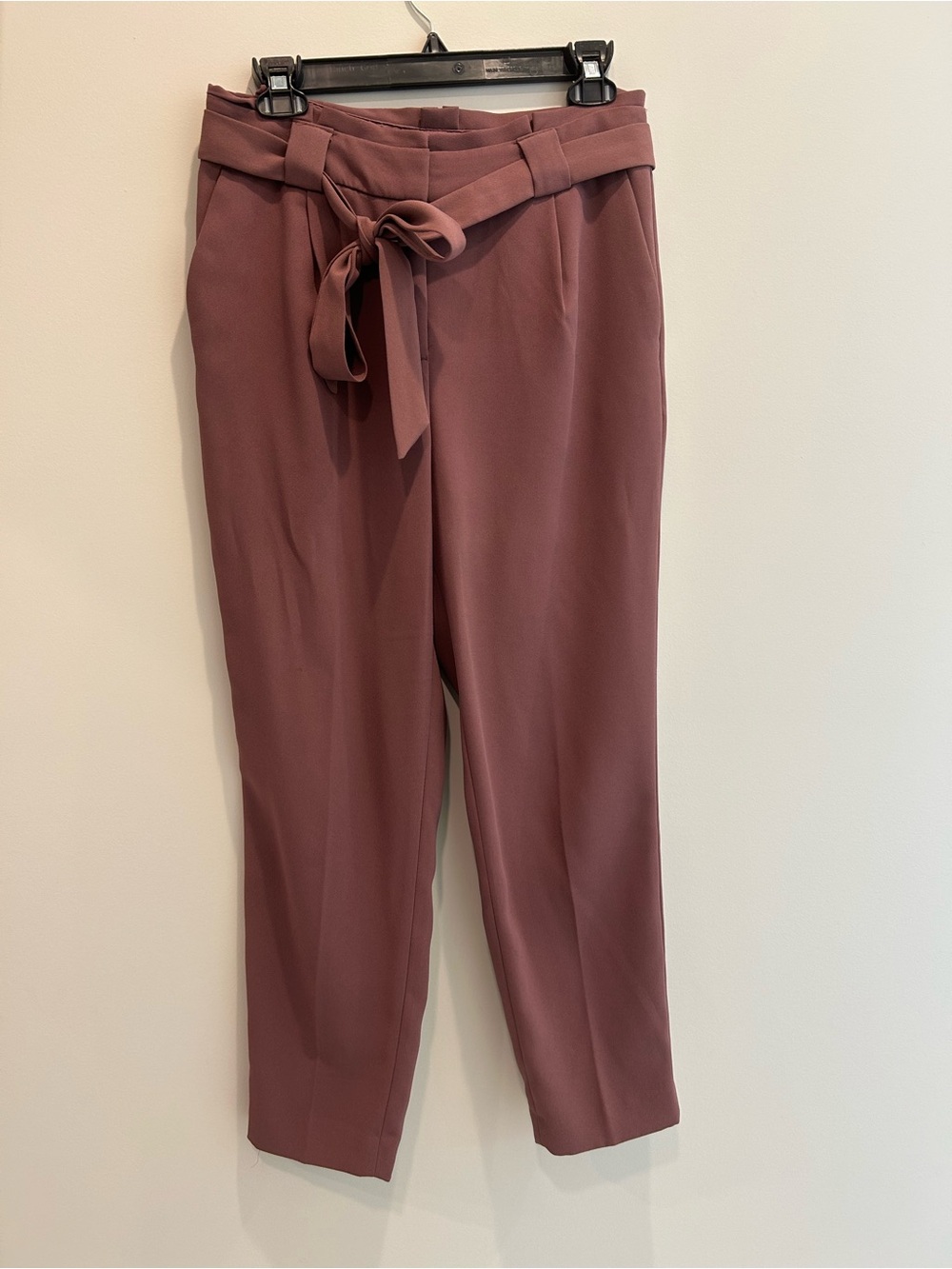 Express Mauve Paperbag Waist Tie-Ankle Pants (Thornberry)